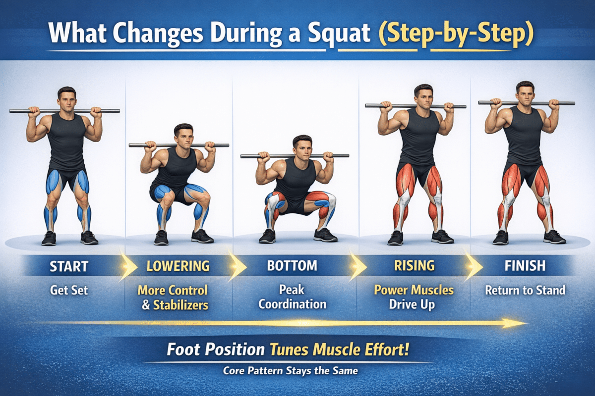 What changes during a squat