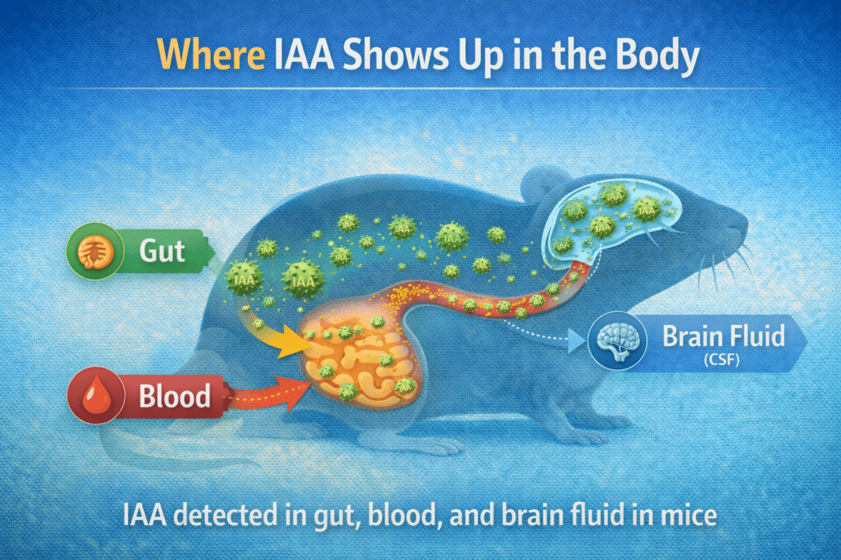Where IAA appears in mice body