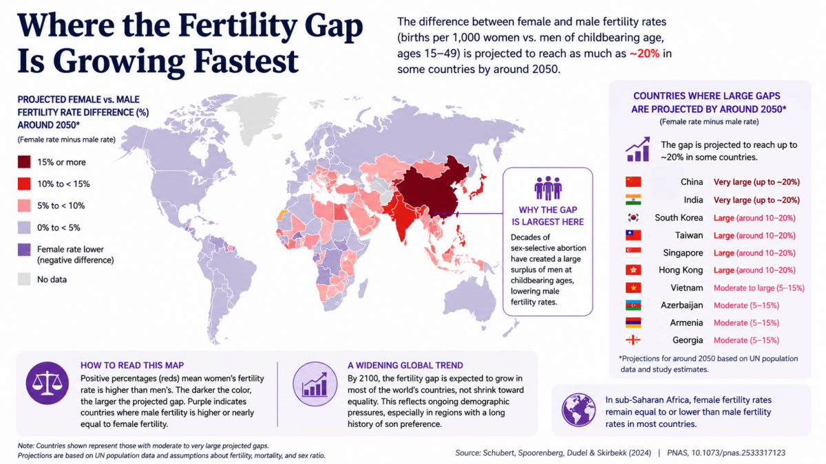 Fertility rate gap infographic