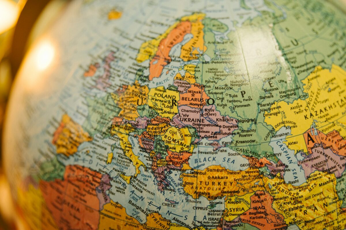 europe globe map
