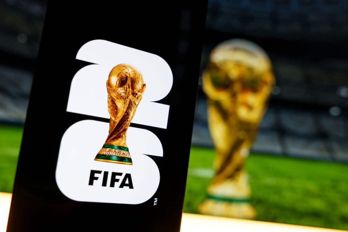 Official FIFA World Cup 2026 logo and trophy.