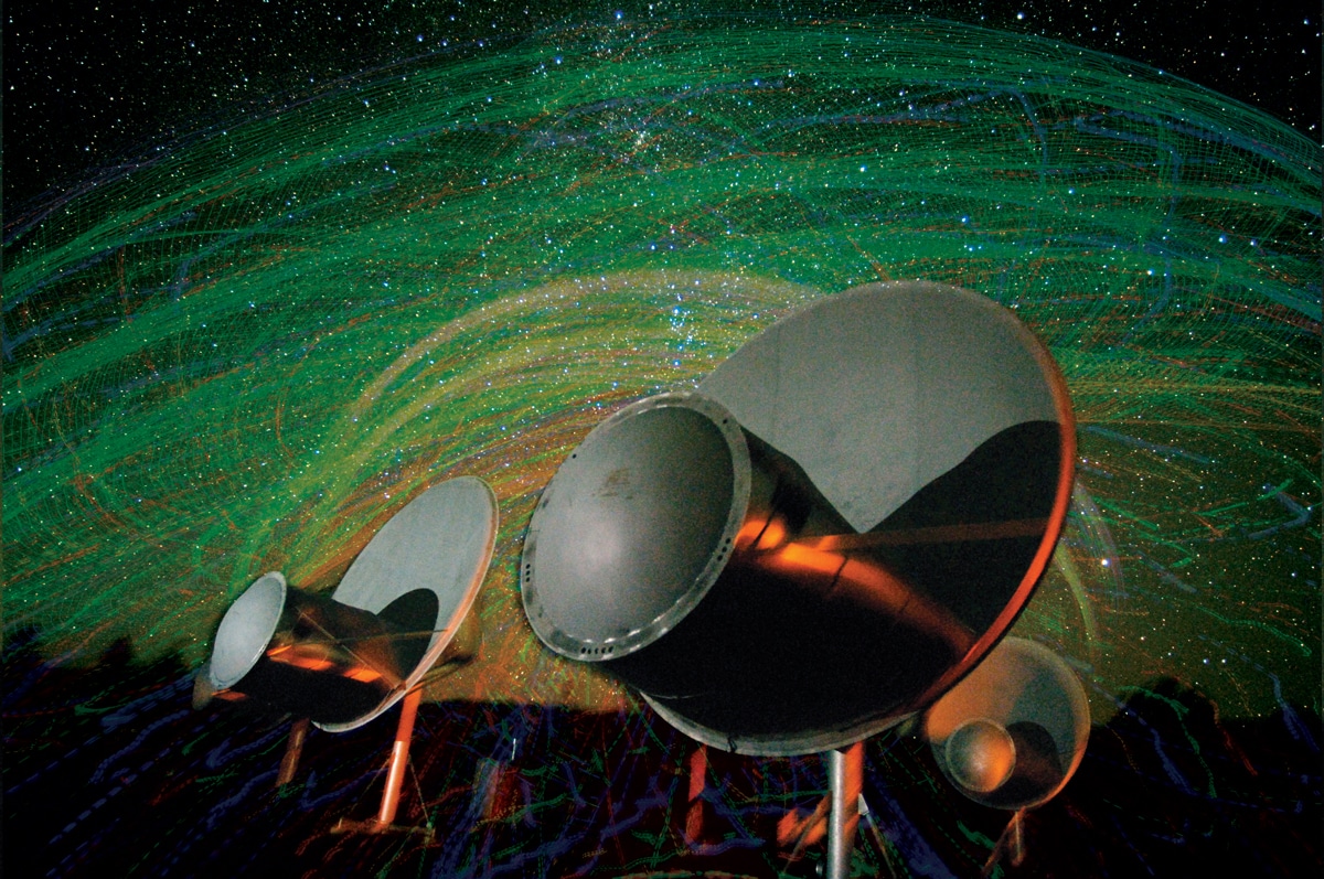 The Allen Telescope Array at the Hat Creek Radio Observatory.