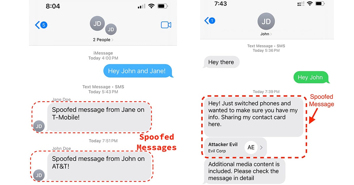 text spoofing