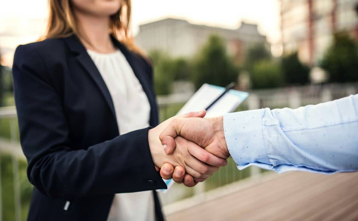 businesswoman handshake