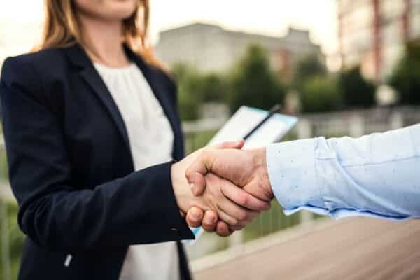 businesswoman handshake
