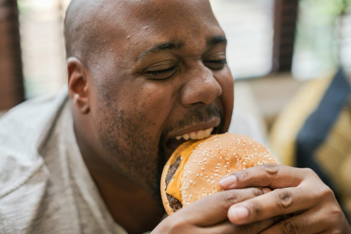 eating burger