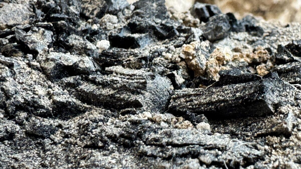 Burnt temple remains