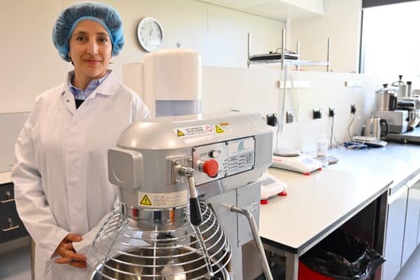 Dr Pilar Martinez Martin stands in the lab