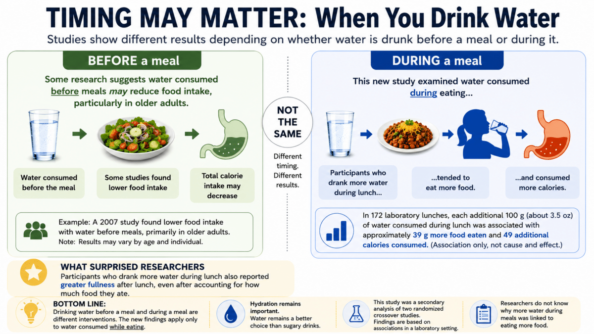 Drinking water with meals infographic