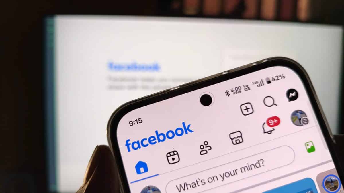 Facebook app on smartphone