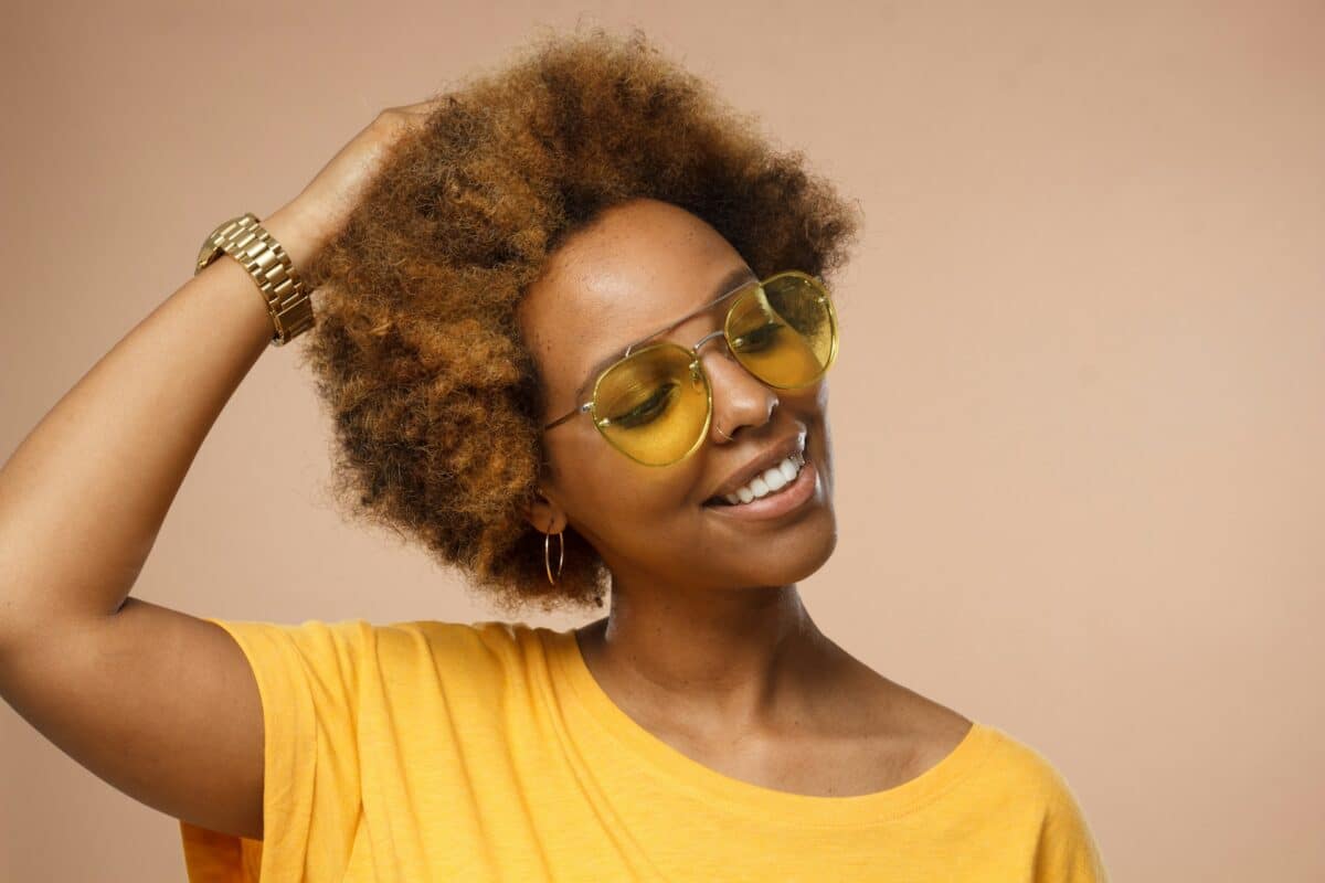 Woman loves her hair