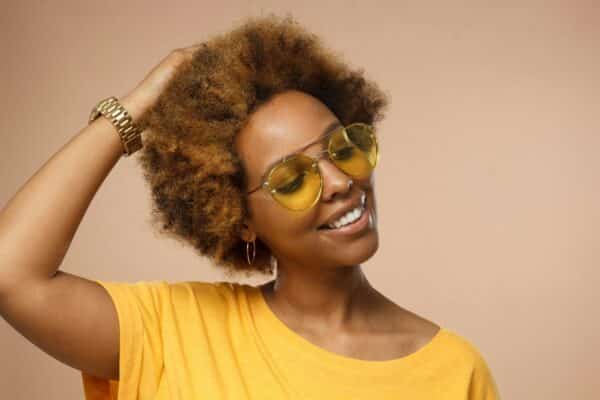 A woman loves how her feels and looks