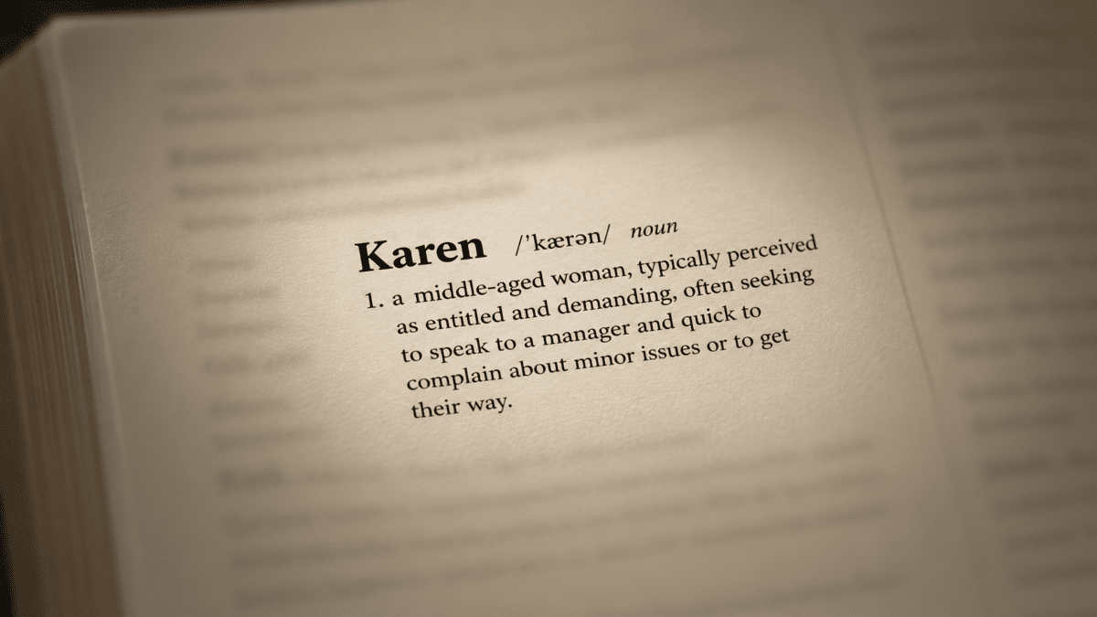 The name "Karen" in the dictionary