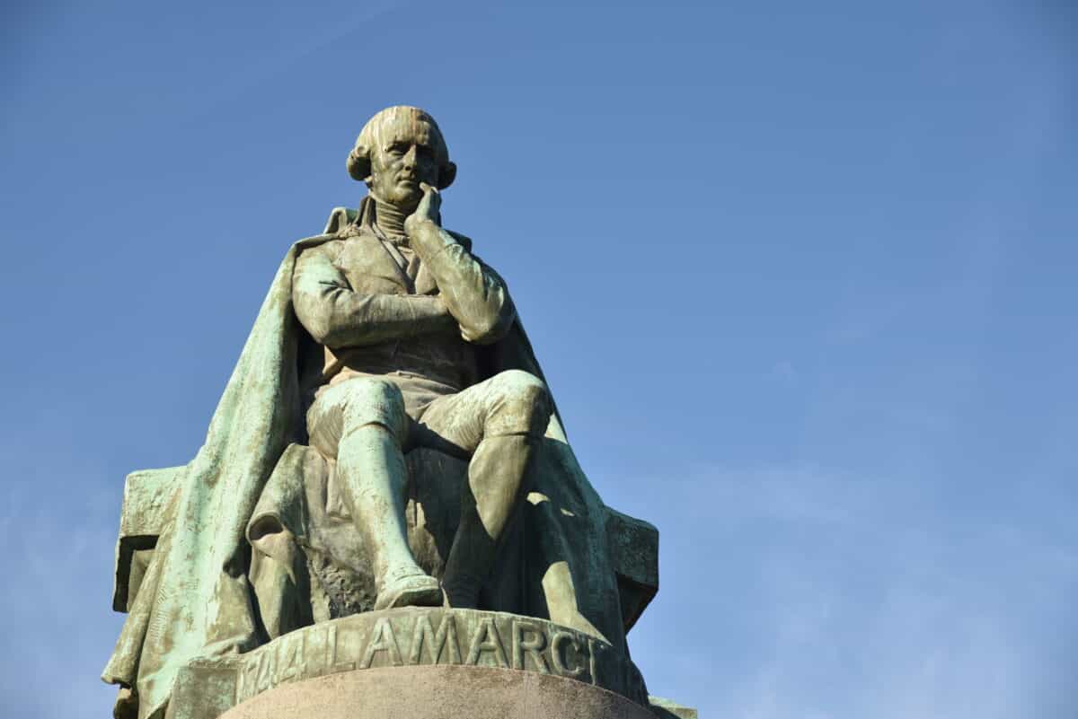 Statue of Jean-Baptiste Lamarck in Paris, France