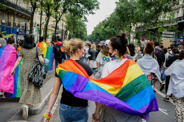 LGBTQ pride parade in Paris.