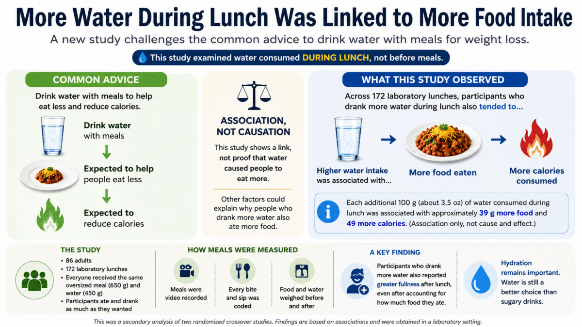 Drinking water with lunch infographic