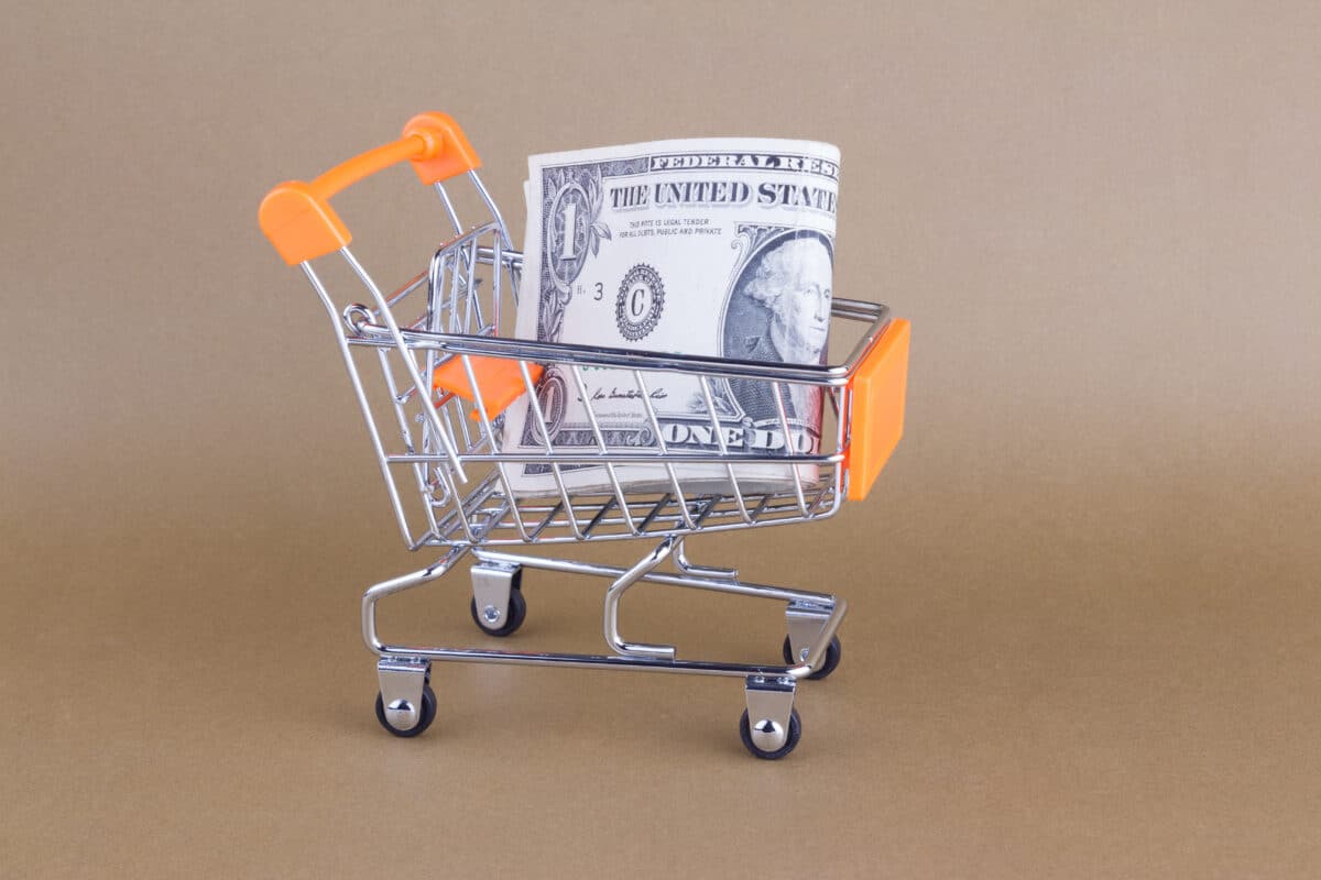 Dollar in shopping cart