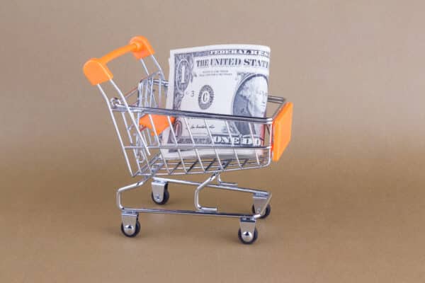 Dollar in shopping cart
