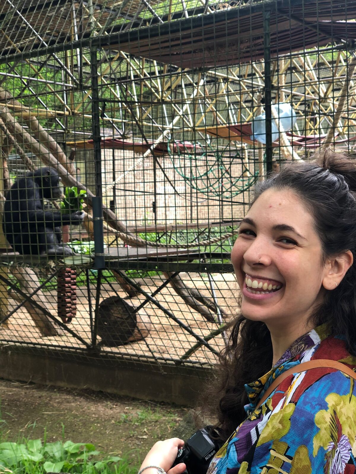 Kassanda and a chimp