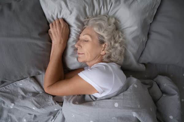 Older woman enjoying a deep sleep