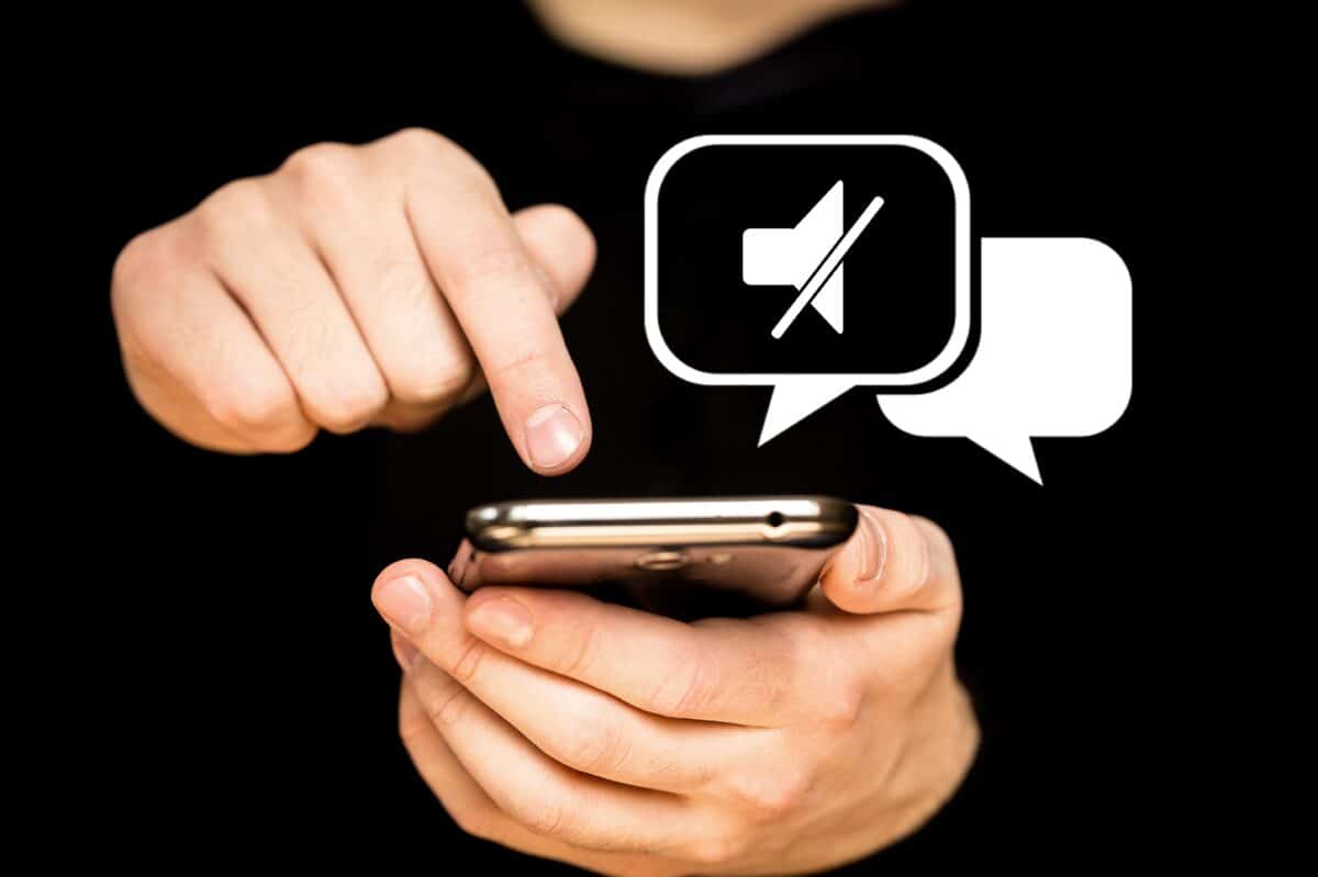 Smartphone set to silent mode