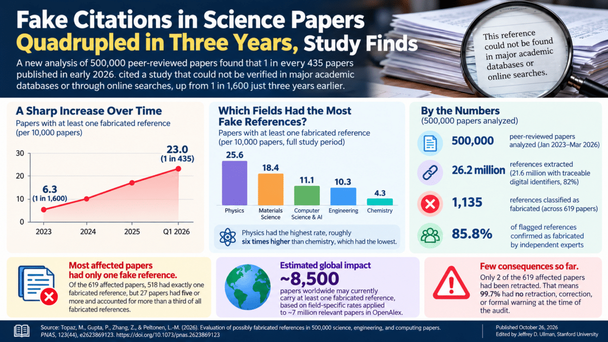 Fake Citations in Science Papers Infographic