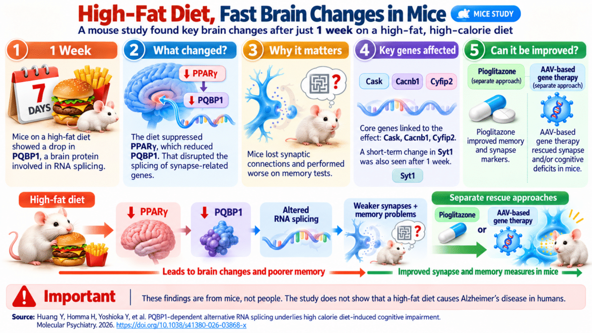 High-Fat Diet, Fast Brain Changes in Mice