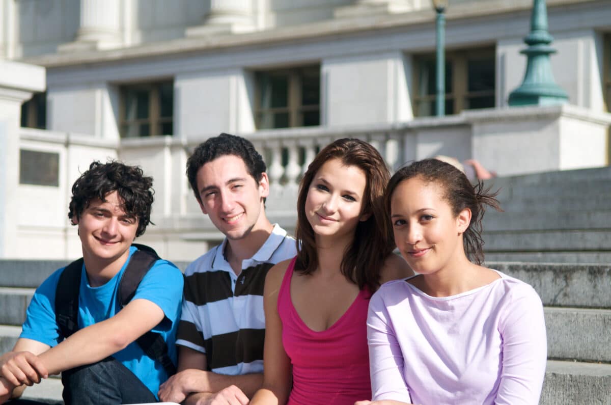 College students and friends