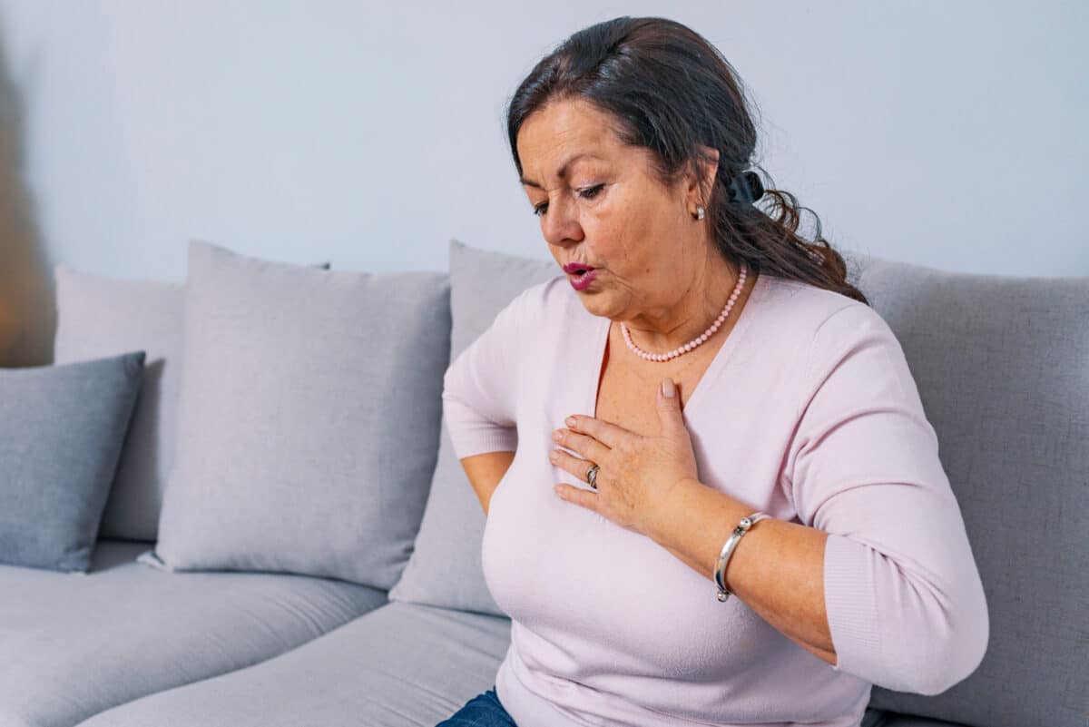 Senior woman heart attack