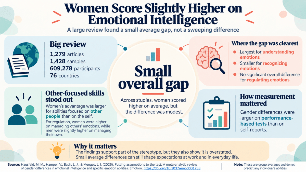 Women Score Slightly Higher on Emotional Intelligence