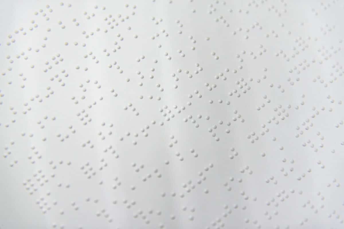 A fragment of text in Louis Braille