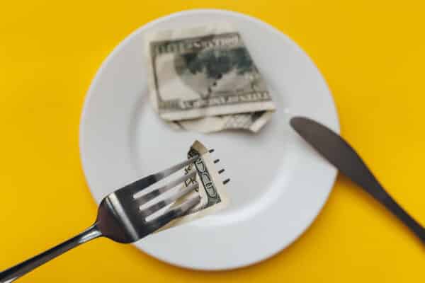 money on plate